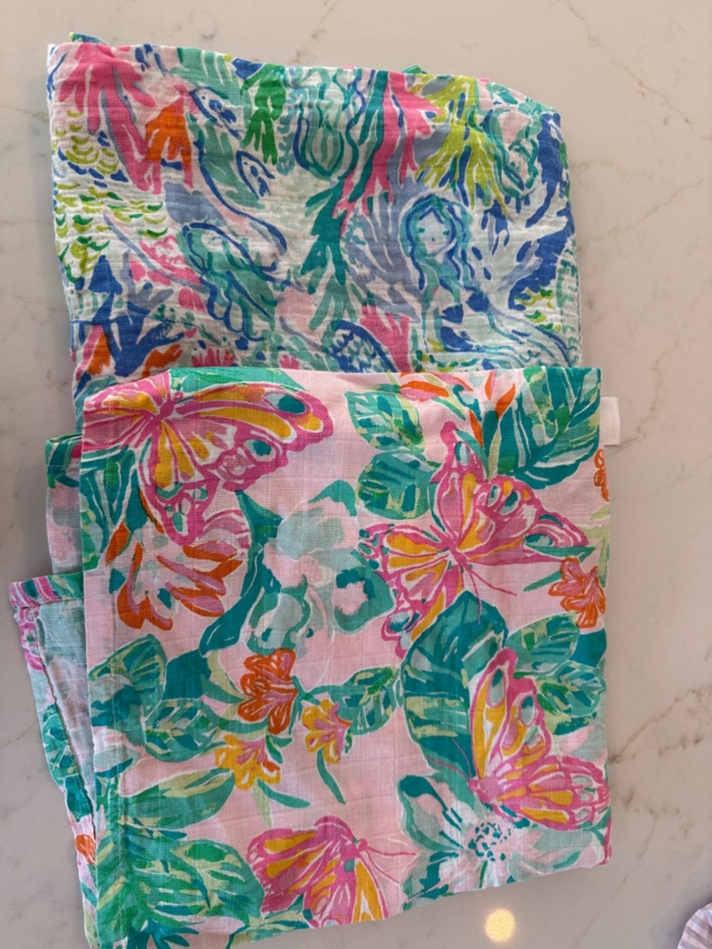 Lilly Pulitzer Pink Floral Print Baby Swaddles 2 pack